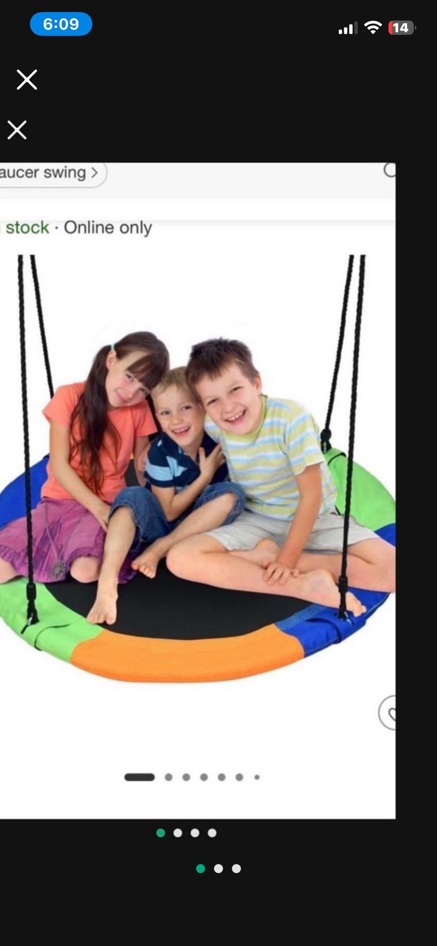Saucer Swing. 25 Dollars