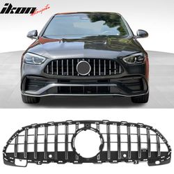 Fits 2022-2026 Benz C300 C43 AMG W206 GT Style Upper Grille Unpainted & Chrome ABS