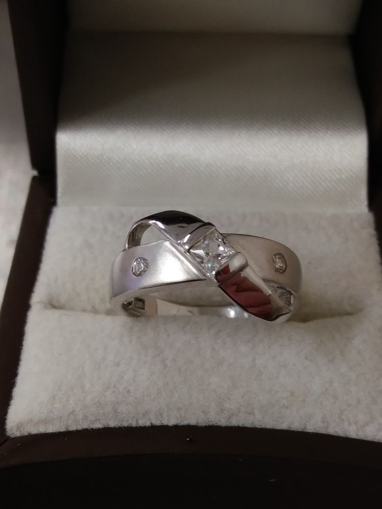 New Solid 925 Sterling Silver Engagement ring size 5 $55 OR BEST OFFER