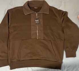 MS Half Zip Sweatshirt Brown Size L