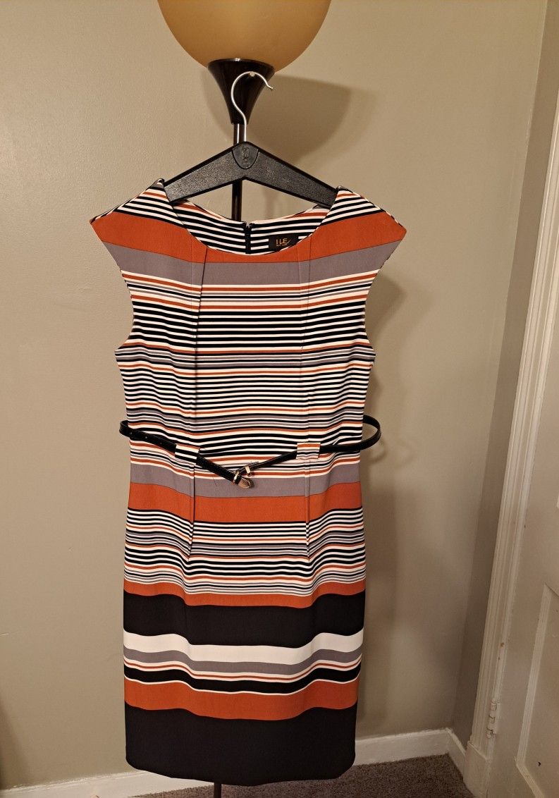 Professional Black, Orange, and Gray Dress