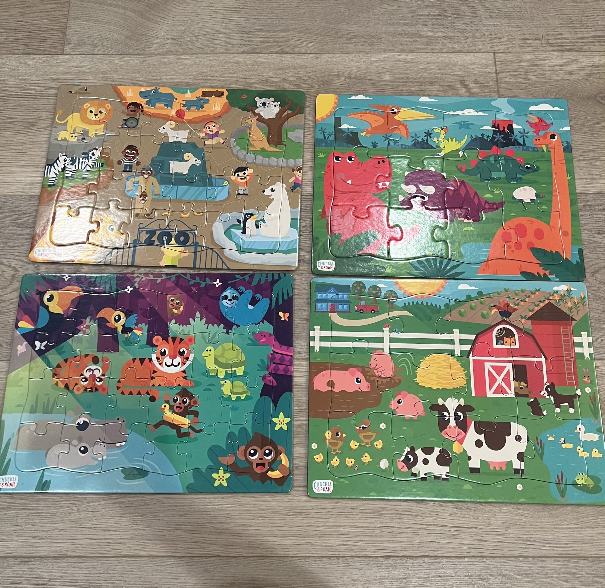 Chuckle & Roar Tray Kids Puzzles 4pk