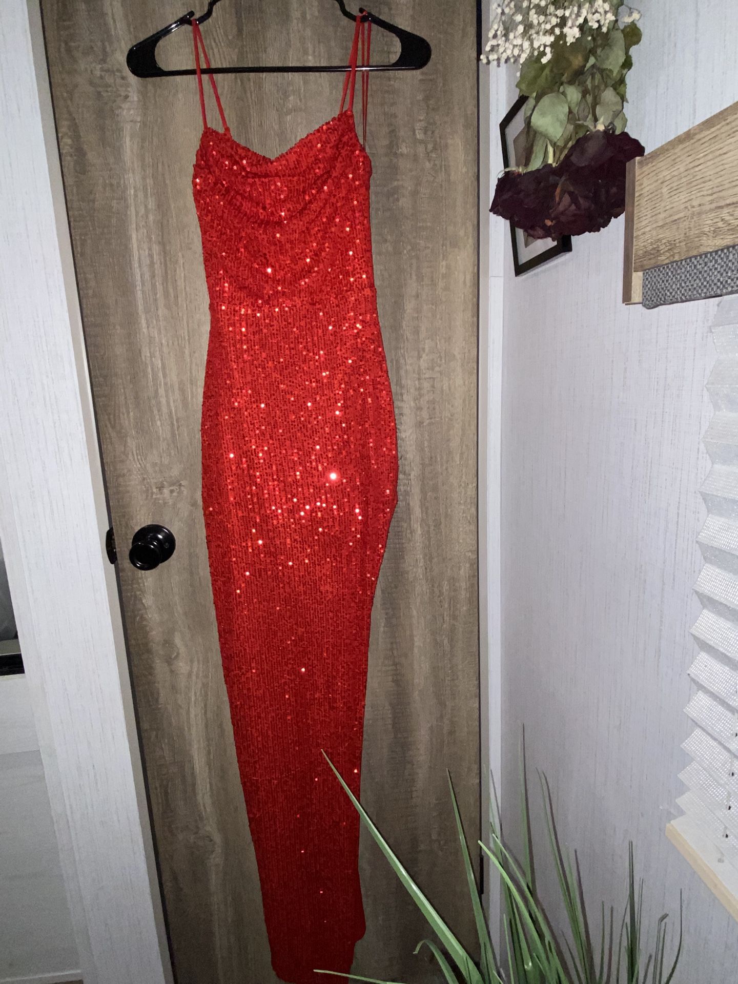 Red Sequin Dress