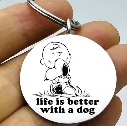 Snoopy Pet Dog Stainless Keychain Steel