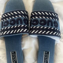 GUCCI Denim Sandals. Size 39