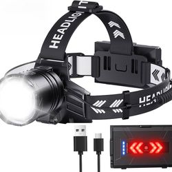 OMALIGHT Rechargeable Headlamp Super Bright, High Lumen LED Head Lamp, 5 Modes Zoomable, USB-C Rechargeable, 125° Adjustable Head Light, IPX7 Waterpro