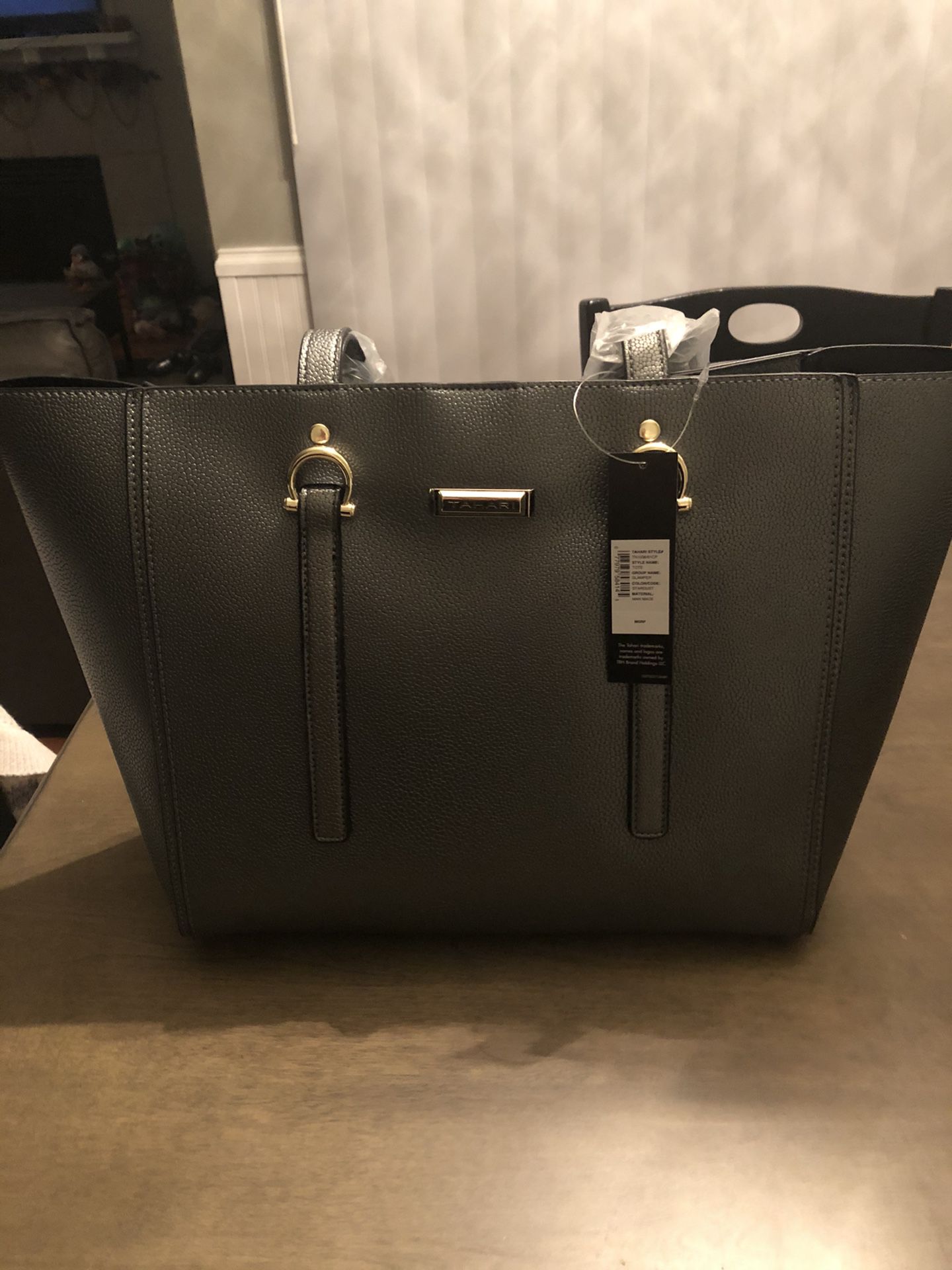 Tahari silver/grey purse