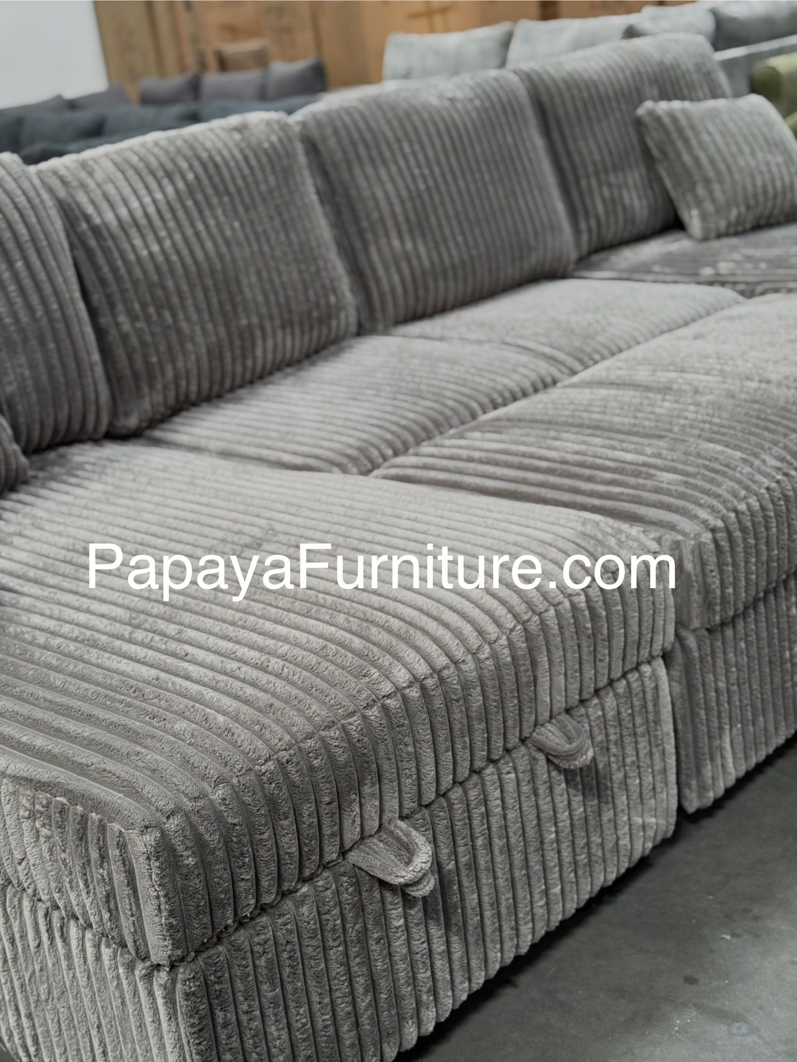 New Large Big Sectional With Two Storage Chaise Super Plush Fabric Furniture Warehouse Sale Discount Offer Pullout Sleeper Bed Couch Pull Out Sofabed