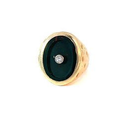 Men’s Stone,diamond And Gold Ring 14k