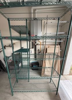 Heavy Duty Metro Antimicrobial Coated Metal stainless Steel Storage Rack Shelves 5 tier