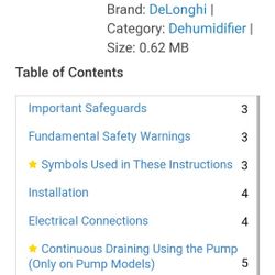 DeLonghi 70pt Dehumidifier Model DD70PE