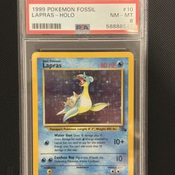 Pokemon PSA 8 Fossil Lapras Holo