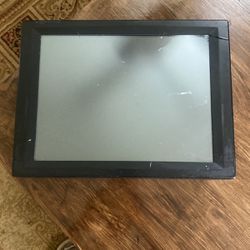 Commercial grade LCD touch monitor with swivel mounting bracket