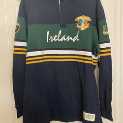 Never Worn Retro Irish Heritage Collection Men’s Large Long Sleeve Rugby Polo Shirt, Ireland 16