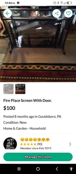Fire Place Screen With Door