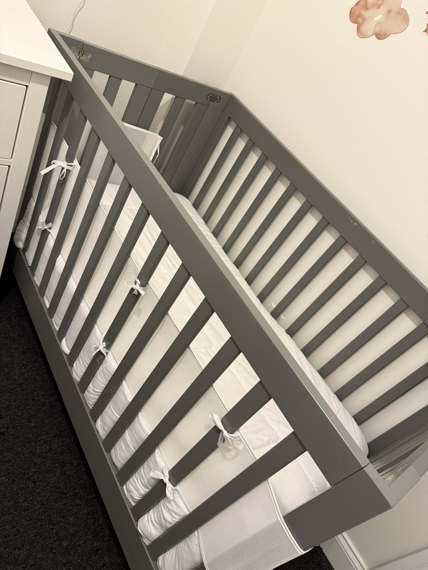 Babyletto Maki Full Size Folding Crib In Grey