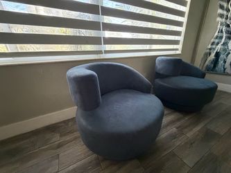 Carlos perazzi swivel  blue accent chairs