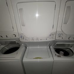 GE 24" WIDE Apartment Size Top Load Washer With Agitator And Electric 220volt Dryer Stackable Laundry Center 