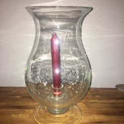 Vintage Hand Blown Clear Bubble Glass Centerpiece Candleholder