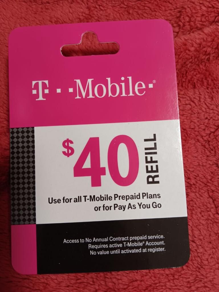 40 Tmobile Refill Card for Sale in Fairmount Hgt, MD OfferUp