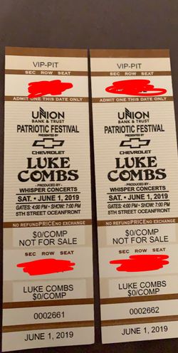 Luke combs patriotic fest VIP PIT