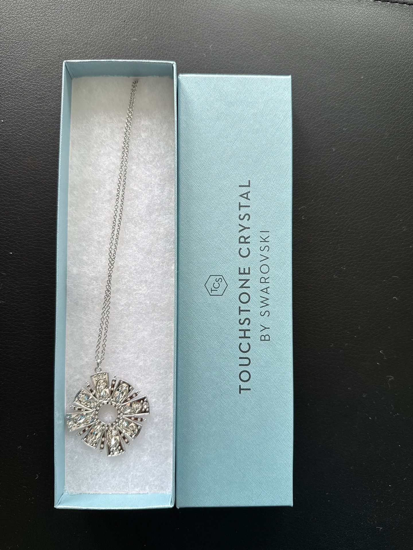 NEW Touchstone Crystal silver statement necklace