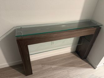 Modern Console Table with Glass Top