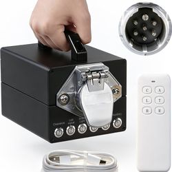 Professional Trailer Light Tester, Wireless Remote One-Person Operation, Built-in 12V 10Ah Rechargeable Battery, IP68 Waterproof All-Metal Housing, Co