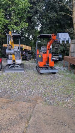 Mini excavators and front loader
