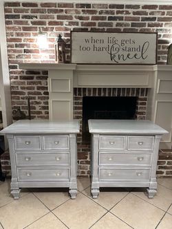 Two Beautiful Refinished Large Nightstands / Side Tables / Bedside Chests