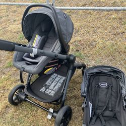 Pivot expand stroller and car seat combo