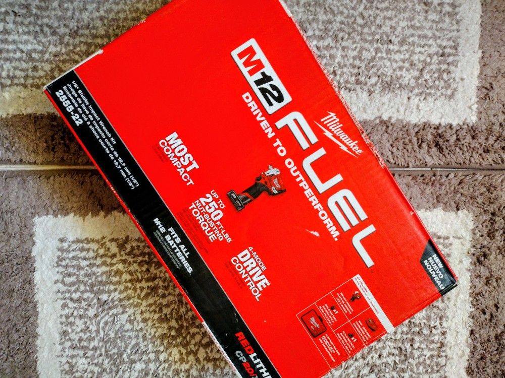 Milwaukee M12 Fuel Brushless Cordless 1/2in Stubby Impact Wrench Kit. $230