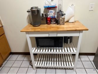 Kitchen Island Cart with Microwave Shelf