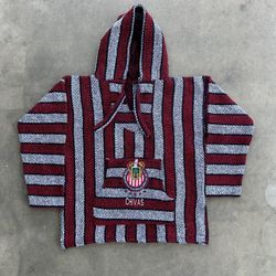 Chivas Red and White Poncho Hoodie