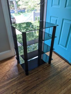 Fitueyes 4 Tier Glass A/V Stand Like New