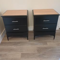 Pair Of Solid Wood Nightstands 