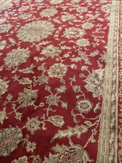 Belgium Made Gorgeous Red And Gold Luxury Pile Rug 