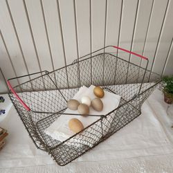Vintage Wire Shopping Basket 