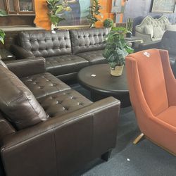 Real leather sofa three-piece set，$1350