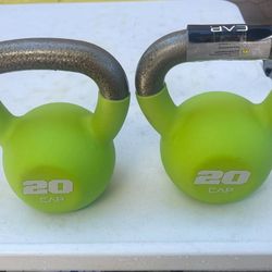 CAP, 20lb Neoprene Coated Kettlebell, Green
