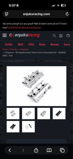 G35 aluminum valve cover