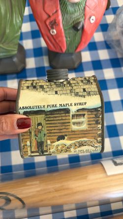 Vintage Maple Syrup Tin Cabin Container