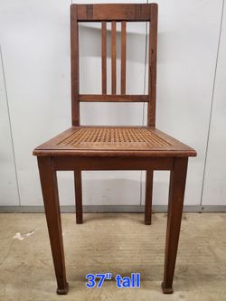 Antique Wood Chair with Cane Seat