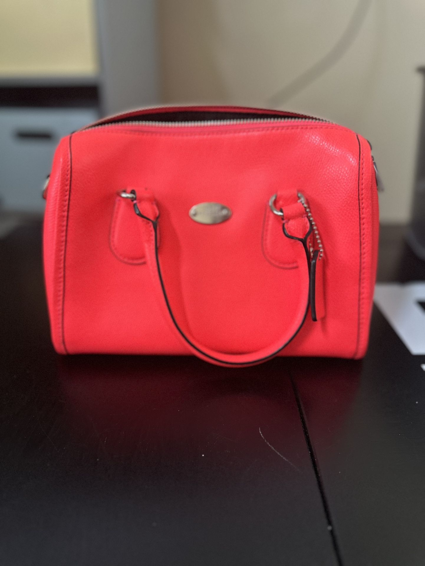 HOT PINK AUTHENTIC COACH PURSE W/CROSSBODY STRAP