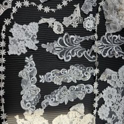 Vintage Lace Appliqués, Trims And Pieces Of Lace Vintage For Any DIY Unique Project Shabby Chic Scrapbook Etc 