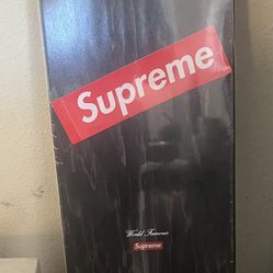 Supreme distorted logo skateboard deck
