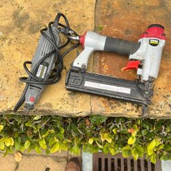 Pair Of Tools Air Nailer/stapler And Rotary Tool