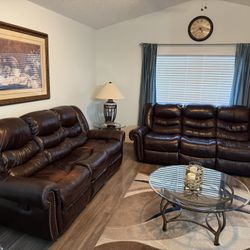 2 Leather Couches For Sale 