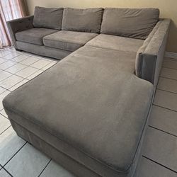 Gray Sectional - Living Room Set - Couch - Sofa & Love Seat
