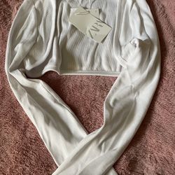 ZARA Long Sleeve Crop Top Cardigan